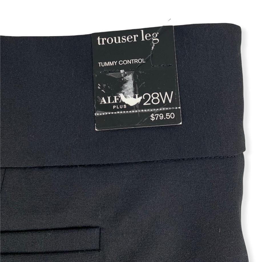Women's Plus Size Trouser-Leg Tummy-Control Pants Black