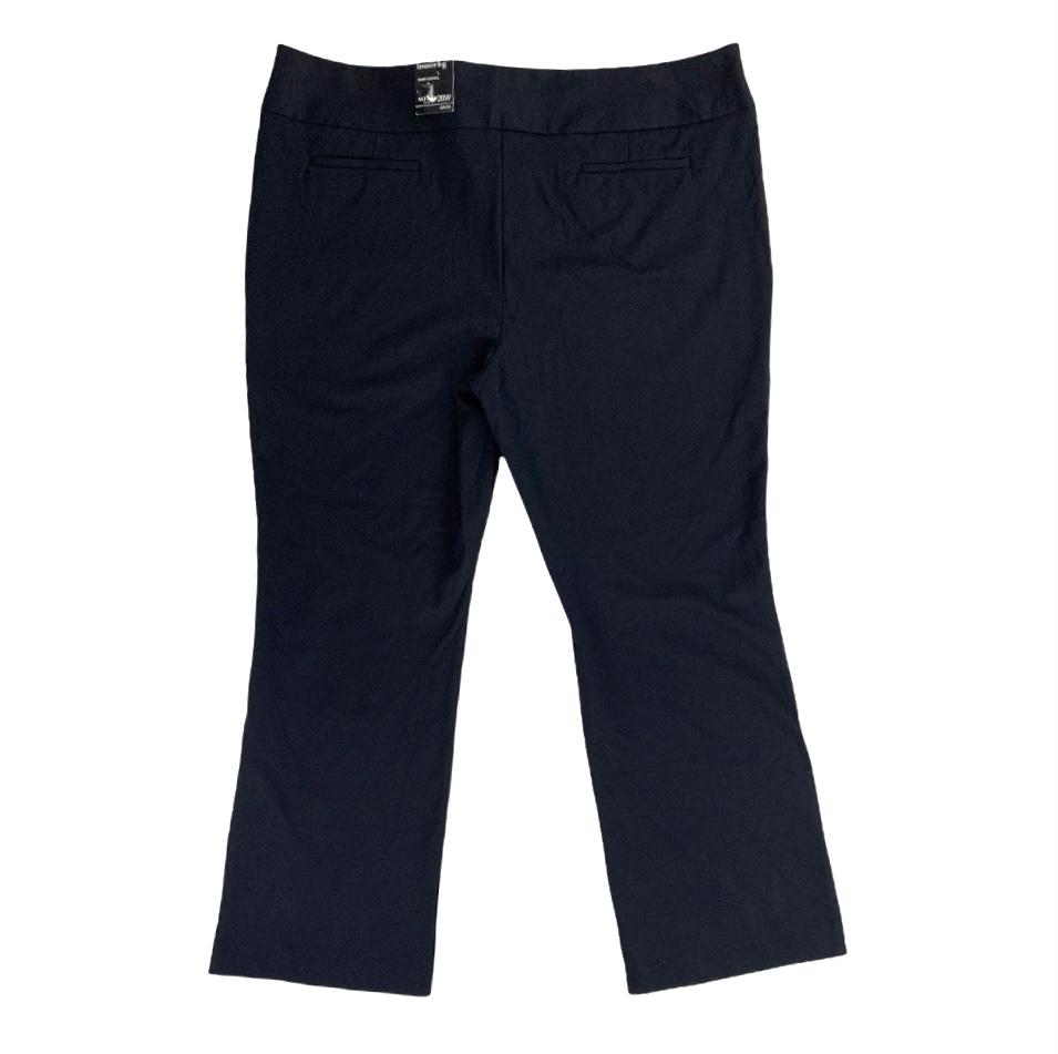 Women's Plus Size Trouser-Leg Tummy-Control Pants Black