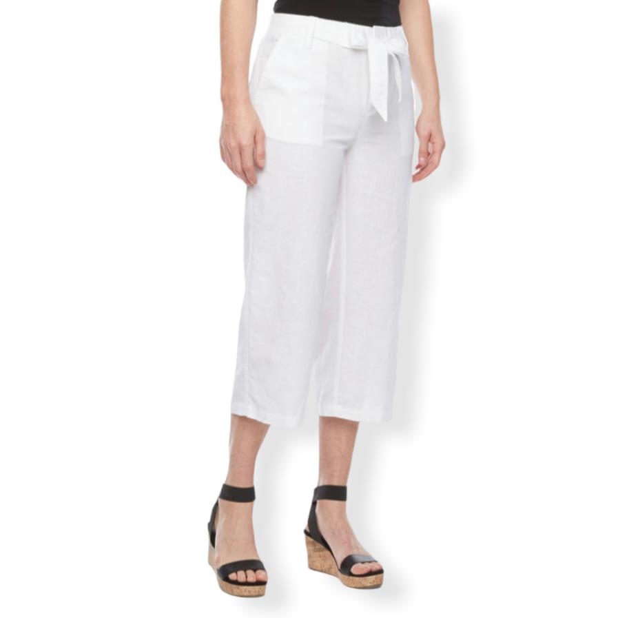 Women's White Cropped Capri Pants