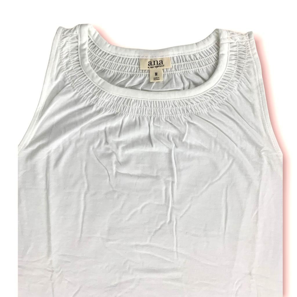White Sleeveless Top Women's Blouse