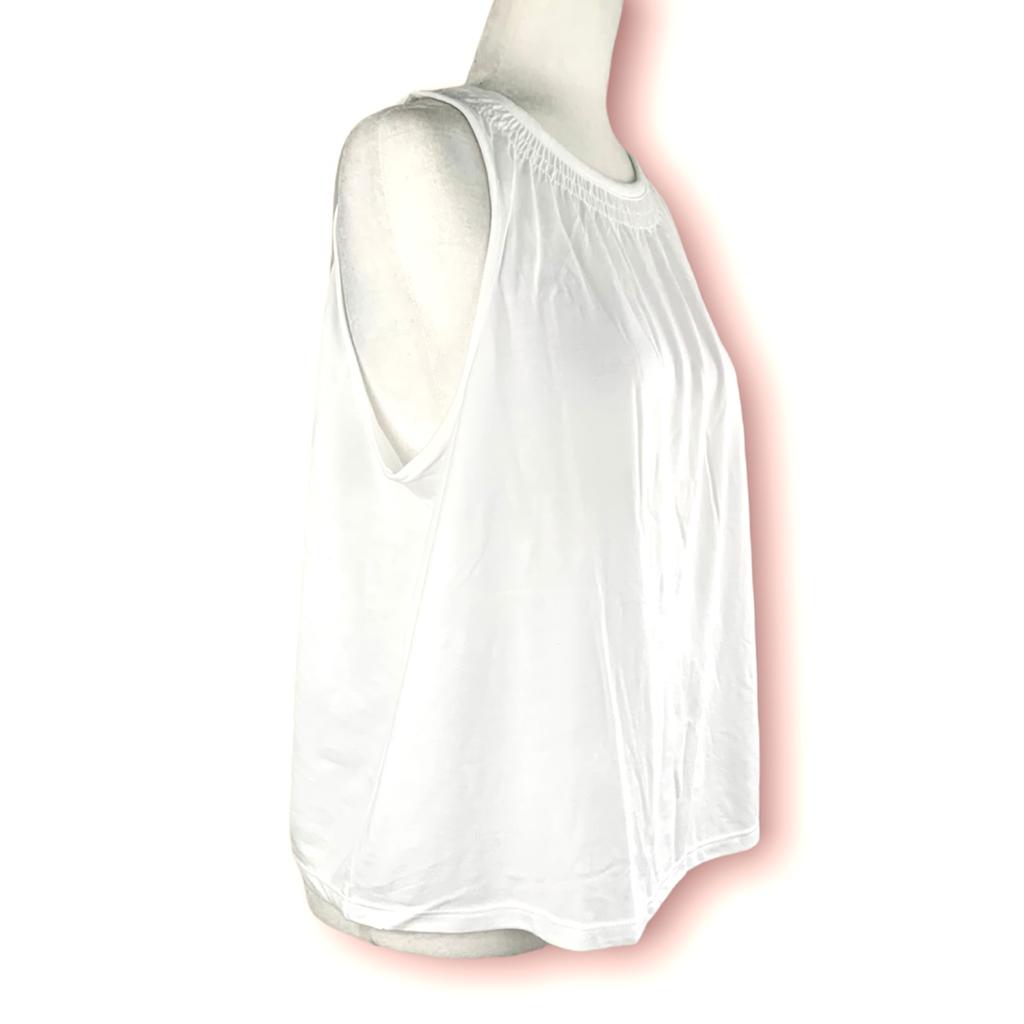 White Sleeveless Top Women's Blouse