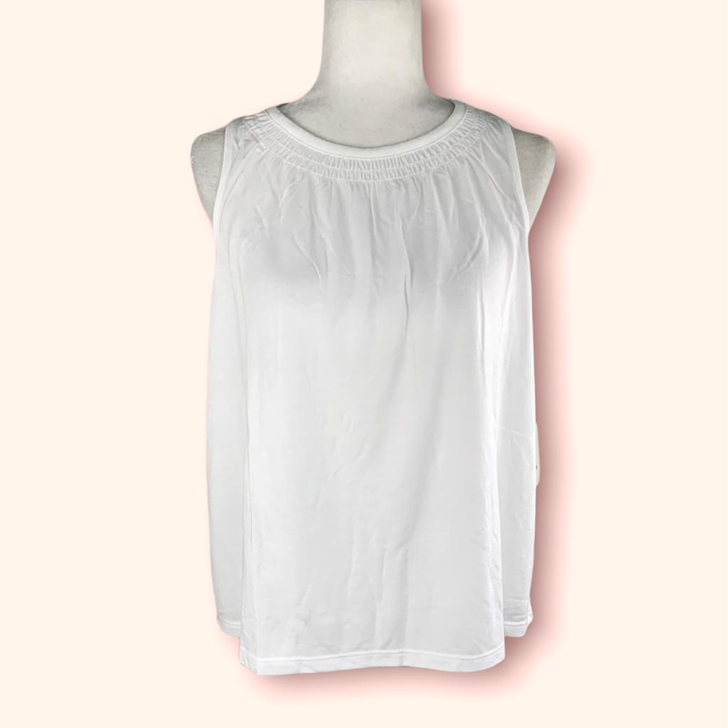 White Sleeveless Top Women's Blouse