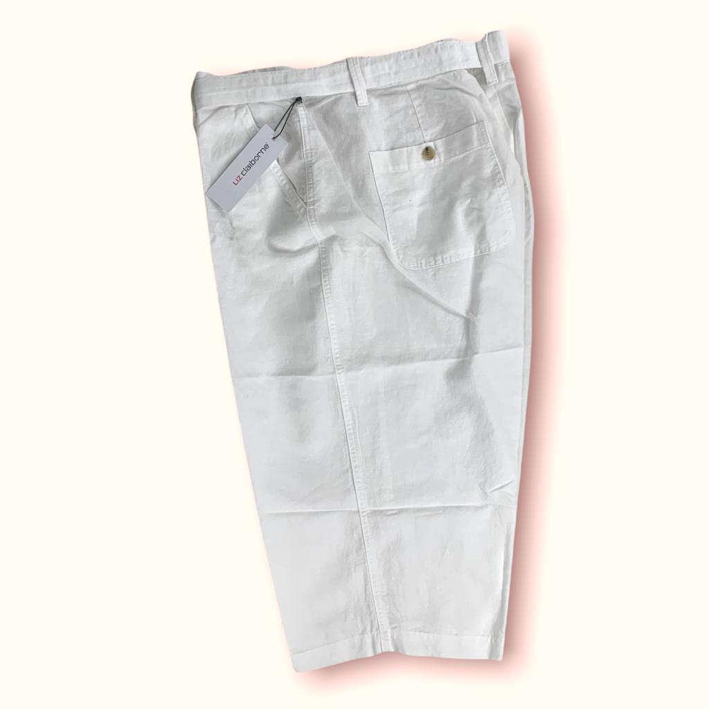 Women's White Cropped Capri Pants
