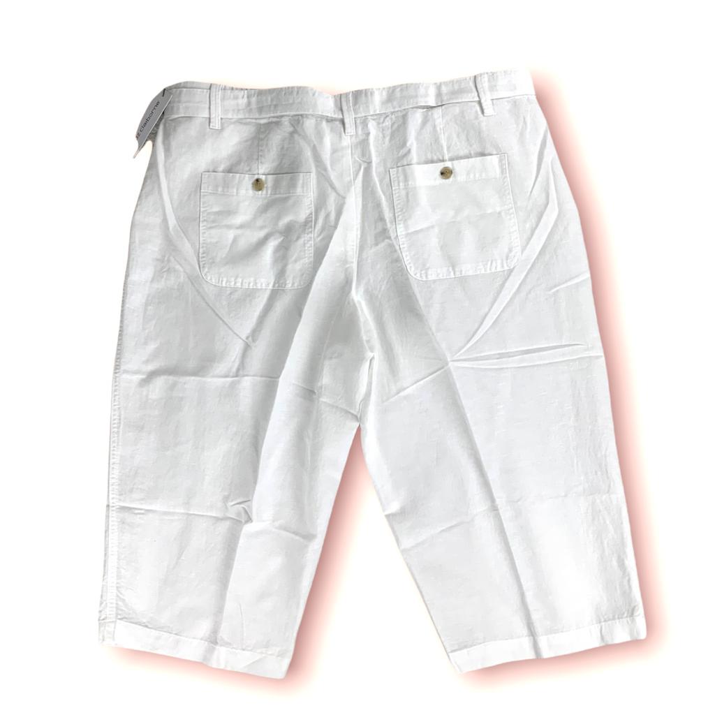 Women's White Cropped Capri Pants
