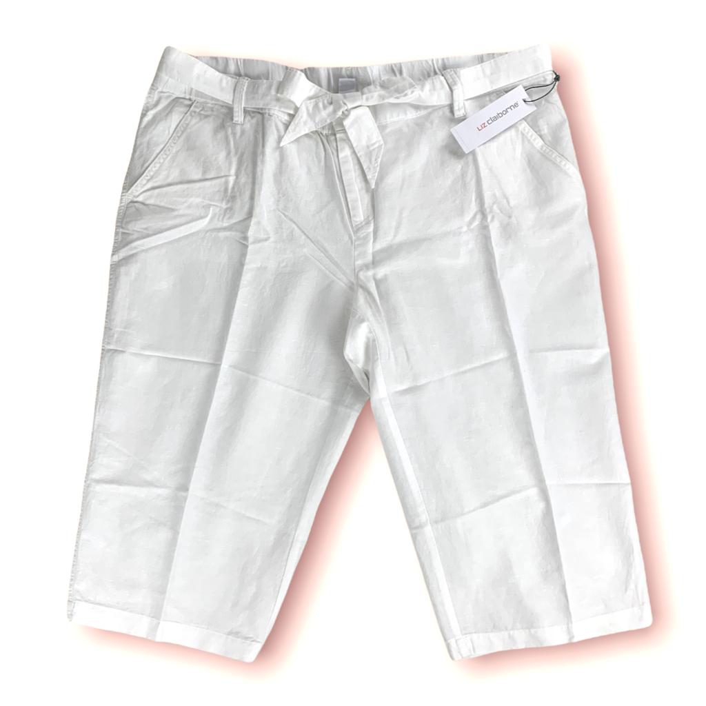 Women's White Cropped Capri Pants