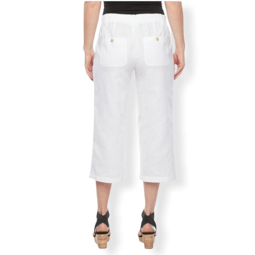 Women's White Cropped Capri Pants
