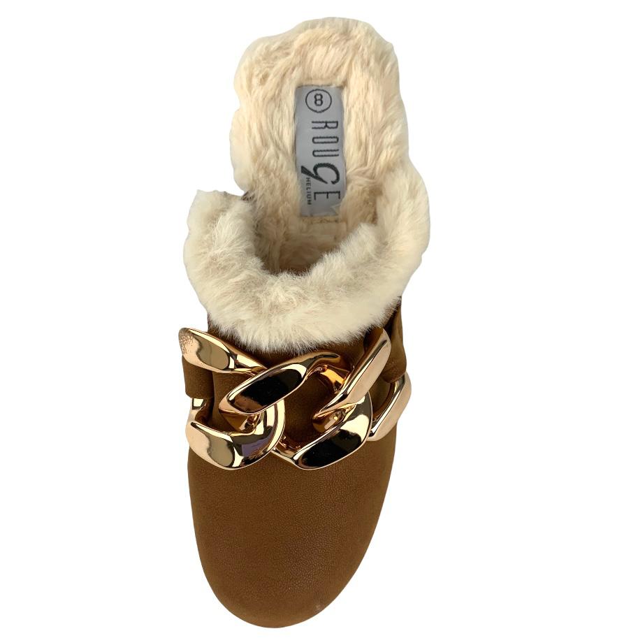 Faux Fur Lined Clogs Block Heel Platform Women's Shoes
