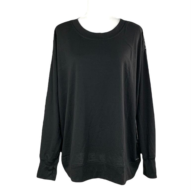 Long Sleeve Black Plus Size 1X Women's Activewear Top