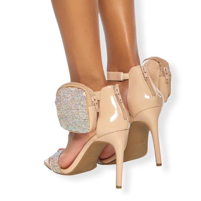 EVERMORE Women's High Stiletto Heel Square Toe Sandals
