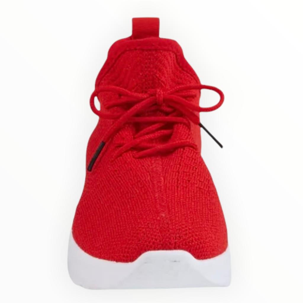 Bubble Sole Knitted Lace Up Round Toe Women's Sneakers
