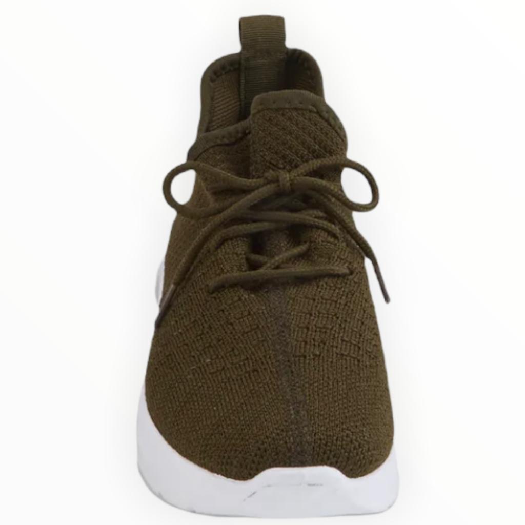 Bubble Sole Knitted Lace Up Round Toe Women's Sneakers