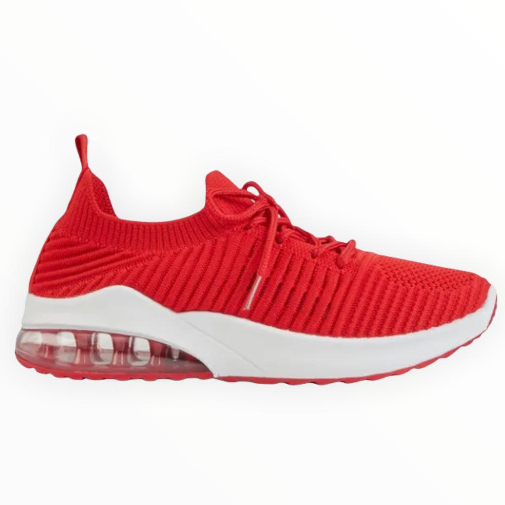 Knit Lace-Up Air Cushion Shoes Women's Sneakers