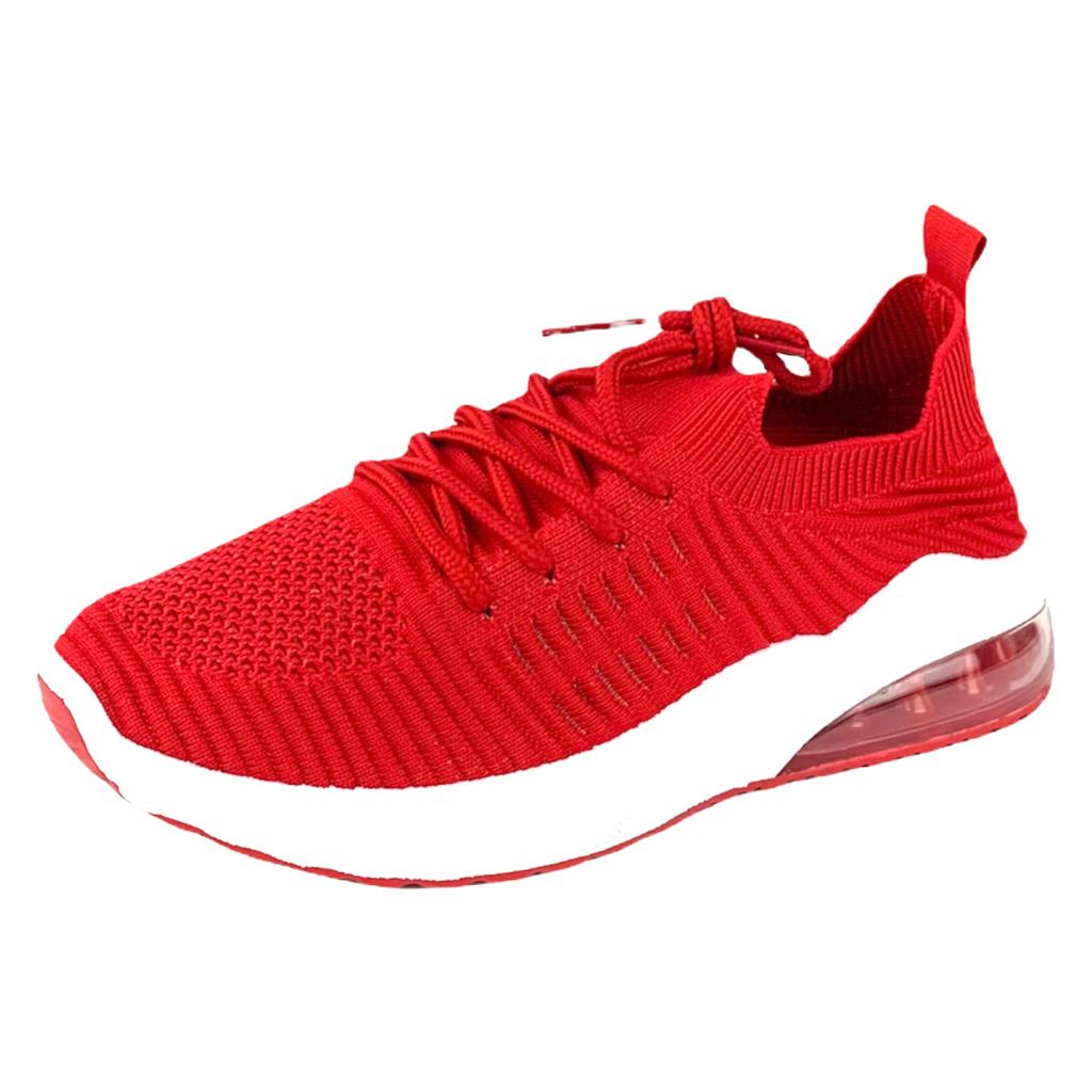 Knit Lace-Up Air Cushion Shoes Women's Sneakers