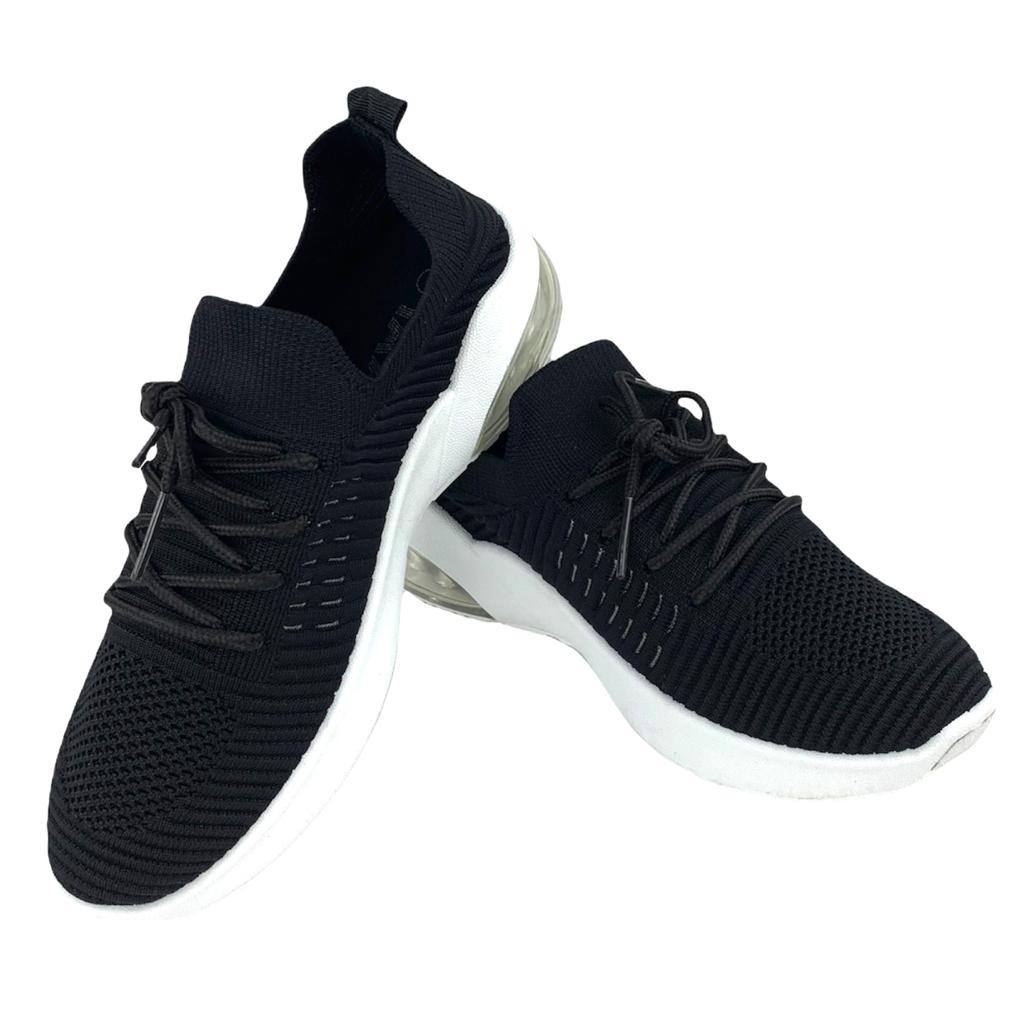 Knit Lace-Up Air Cushion Shoes Women's Sneakers