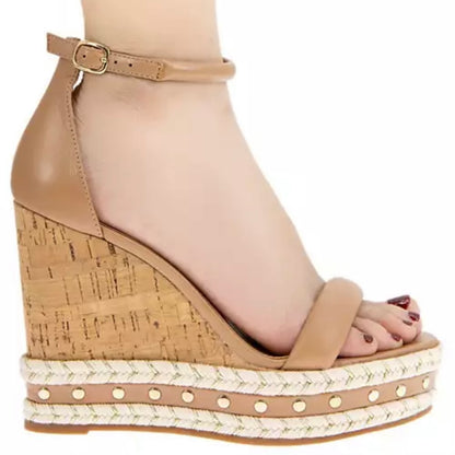 NARIDA Women's Platform Wedge Heel Sandals