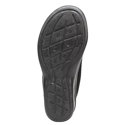SECRET Wedge Peep-Toe Sandals Black Women's Shoes