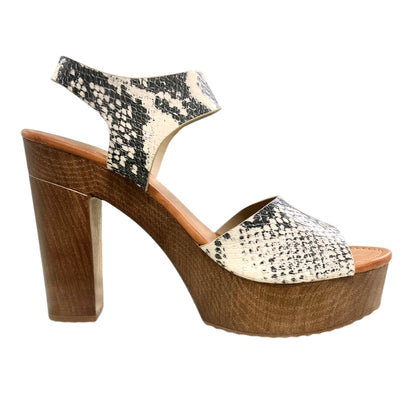 KELLER Women's Animal Print Platform Block Heel Sandals