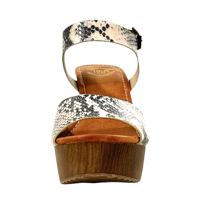 KELLER Women's Animal Print Platform Block Heel Sandals