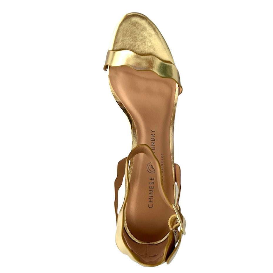 RUBIE Women's Gold Heel Dress Sandals