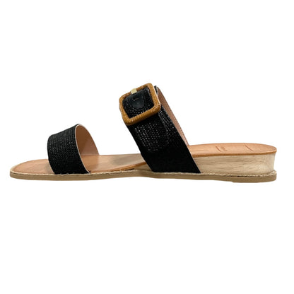 PEIO Women's Woven Double Band Slide Sandals