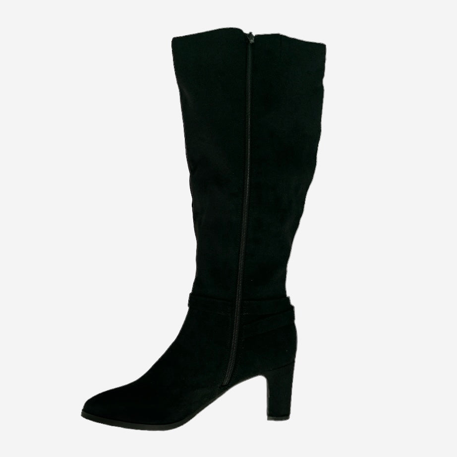 PALMAA Women's Dress Boots Black Block Heel