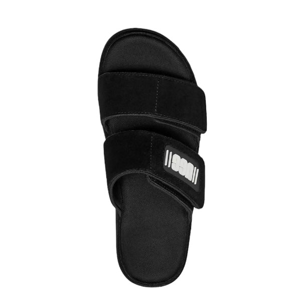 GREER Suede Platform Slides Black Women's Shoes