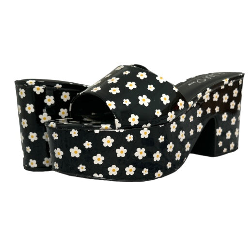 MELBORNEP Platform Sandals Black Daisy Women's Shoes