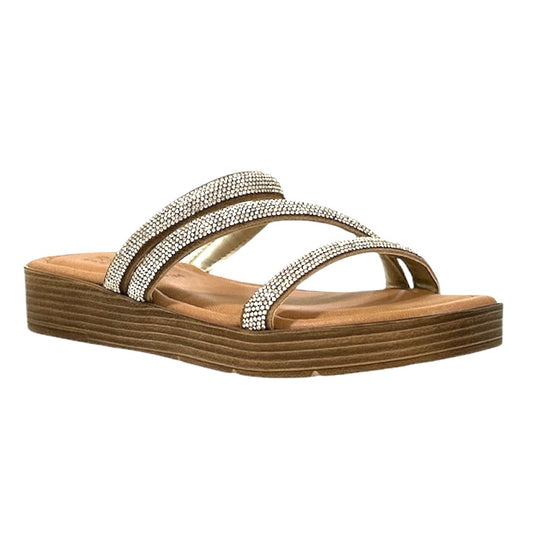 ONA-ITALY Women's Asymmetrical Straps Slide Sandals