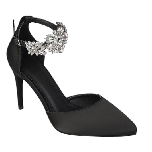 LOXLEY D'Orsay Stiletto Heels in Satin Pumps