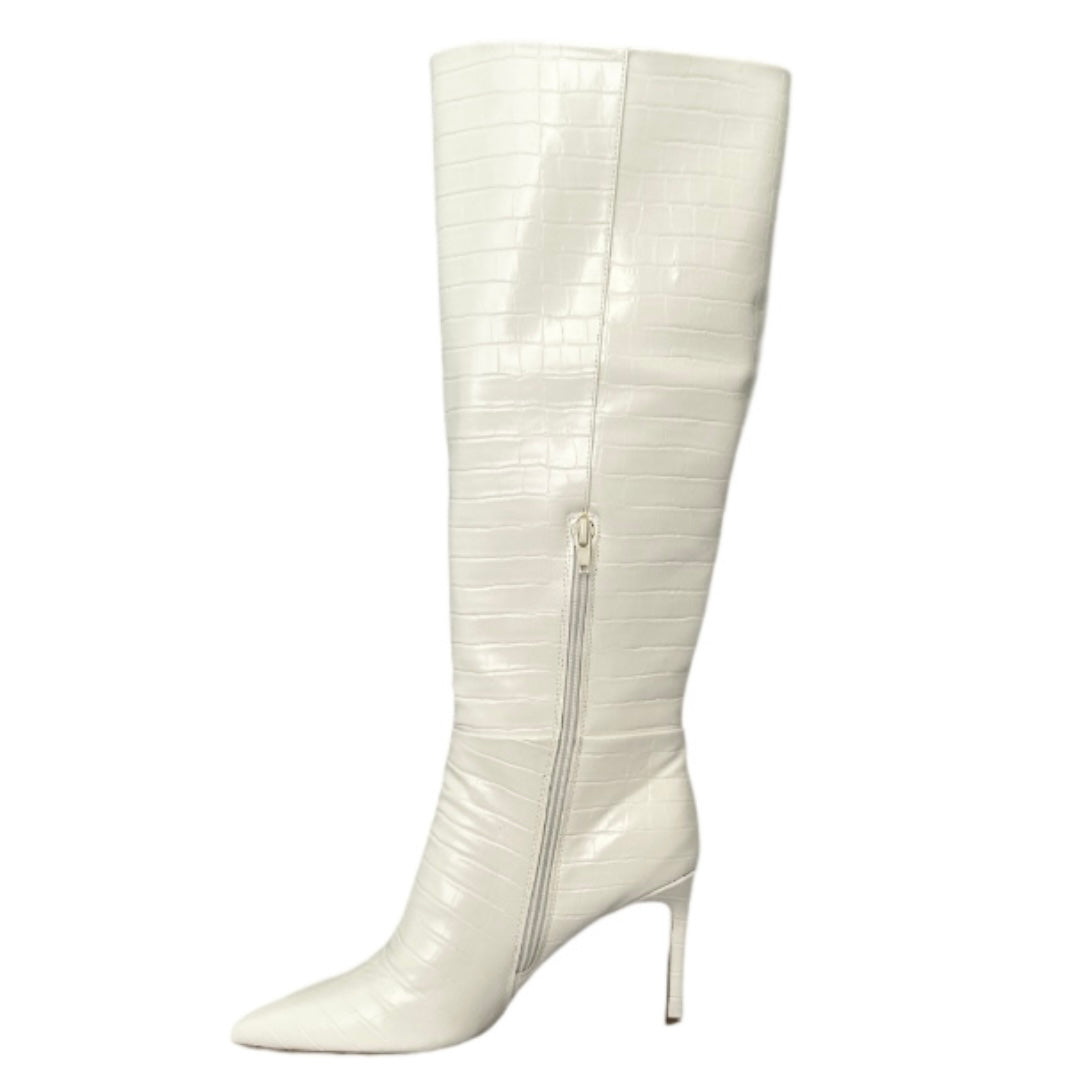 CHANTELLE White-Croco Embossed Dress Boots