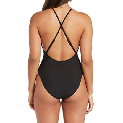 Simply Seamless Black Cutout Size L One Piece Swimsuit Women's Swimwear