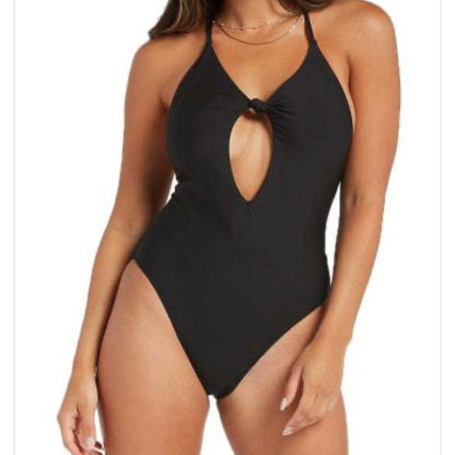Simply Seamless Black Cutout Size L One Piece Swimsuit Women's Swimwear