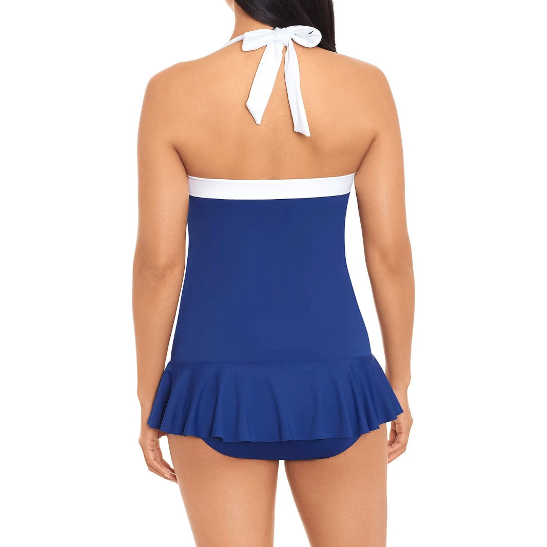 Bel Air Skirted Sapphire/White One-Piece Size 10 Swimsuit Women's Swimwear