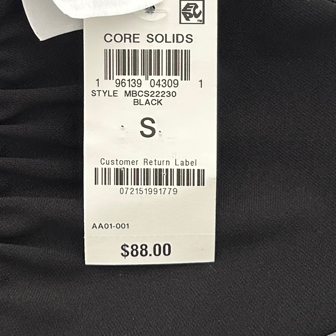 Core Solids Black Cowl Neck One-Piece Swimsuit Size S Women's Swimwear