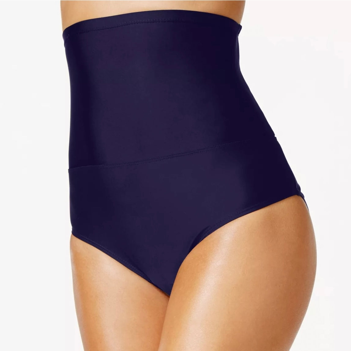 Navy High-Waist Tommy Control Bikini Bottom Women's Swimwear
