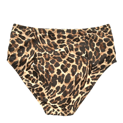 Natural Cheetah-Print High Waist Bikini Bottoms Size M Women's Swimwear