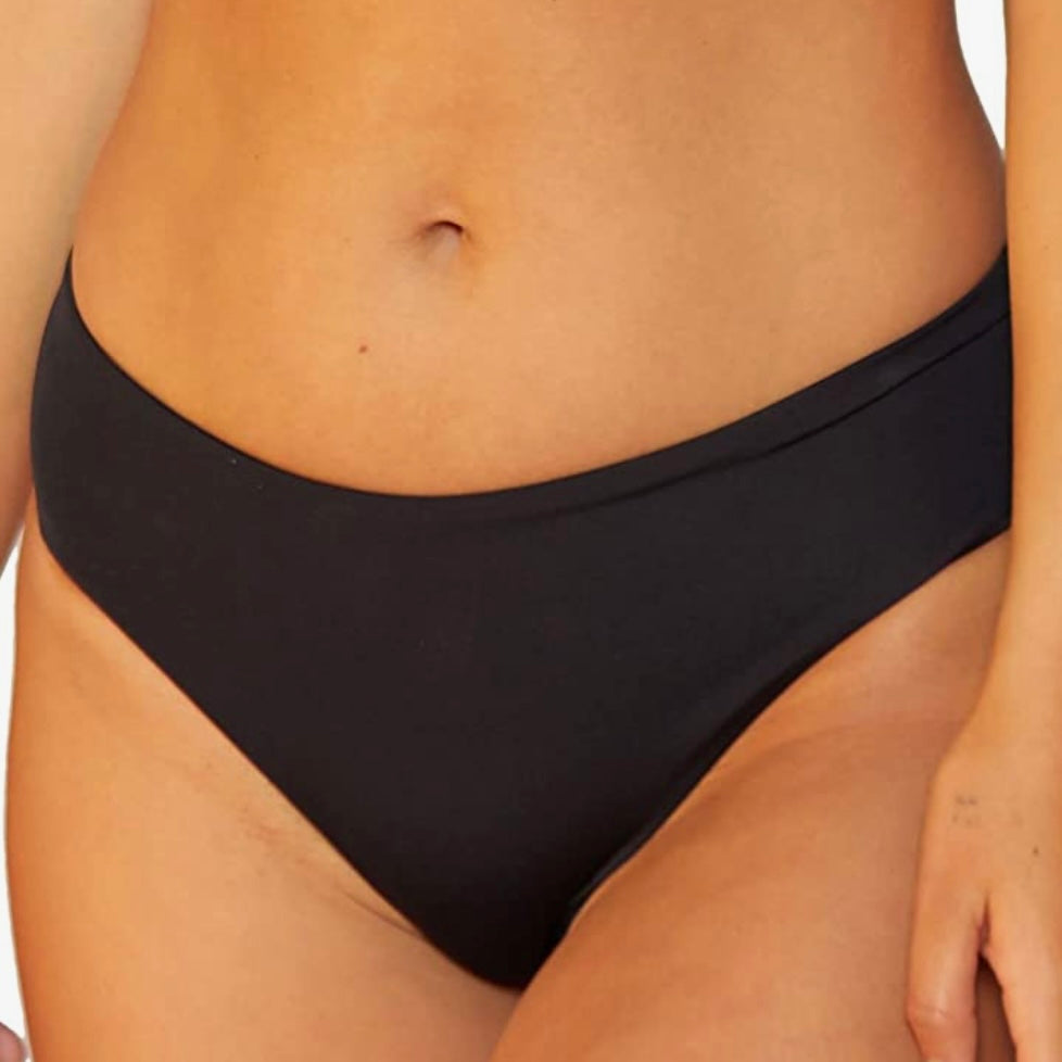 Solid Black Bikini Bottoms Size L Women's Swimwear