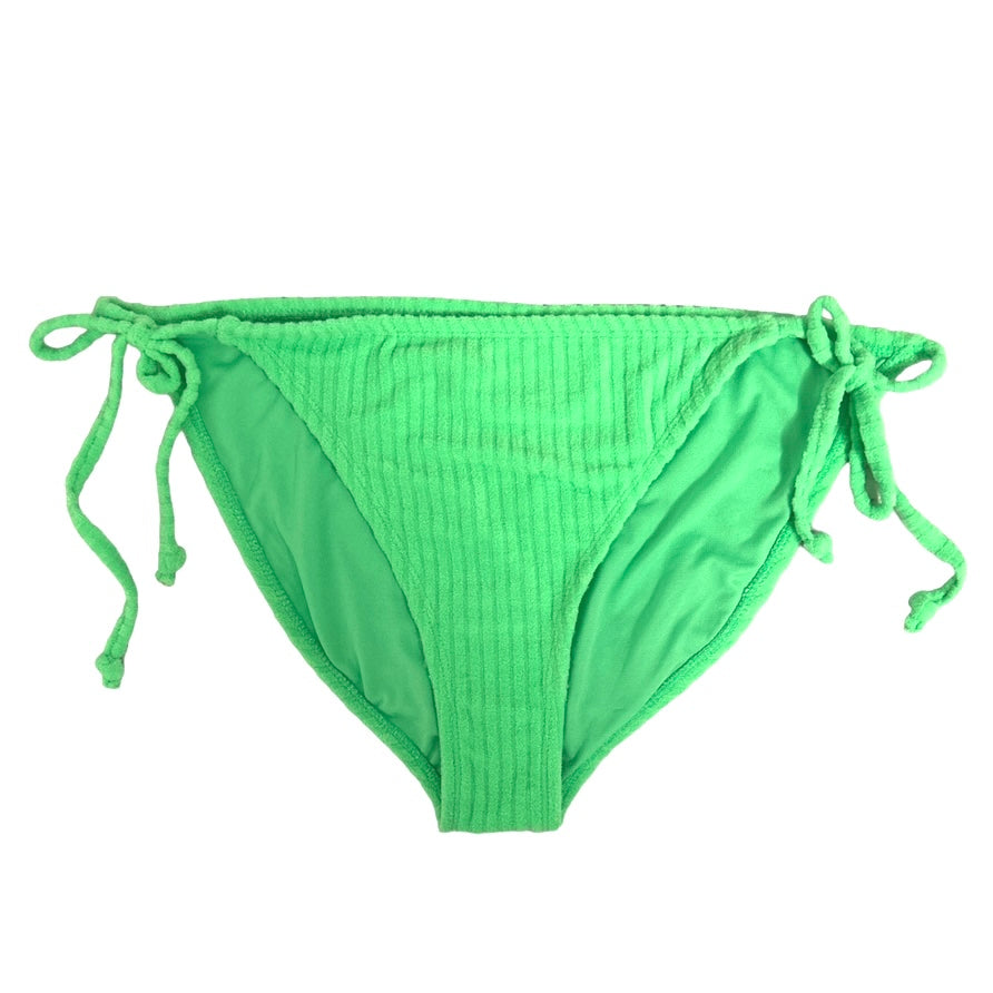 Ribbed Terry Green Low Waist Bikini Bottom Size XL Women's Swimwear