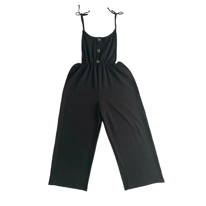 Junior's Stretch Wide Leg Overall Jumpsuit