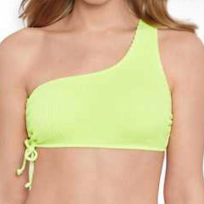 Sandy Ribbed One-Shoulder Citron Yellow Size M Bikini Top Women's Swimwear