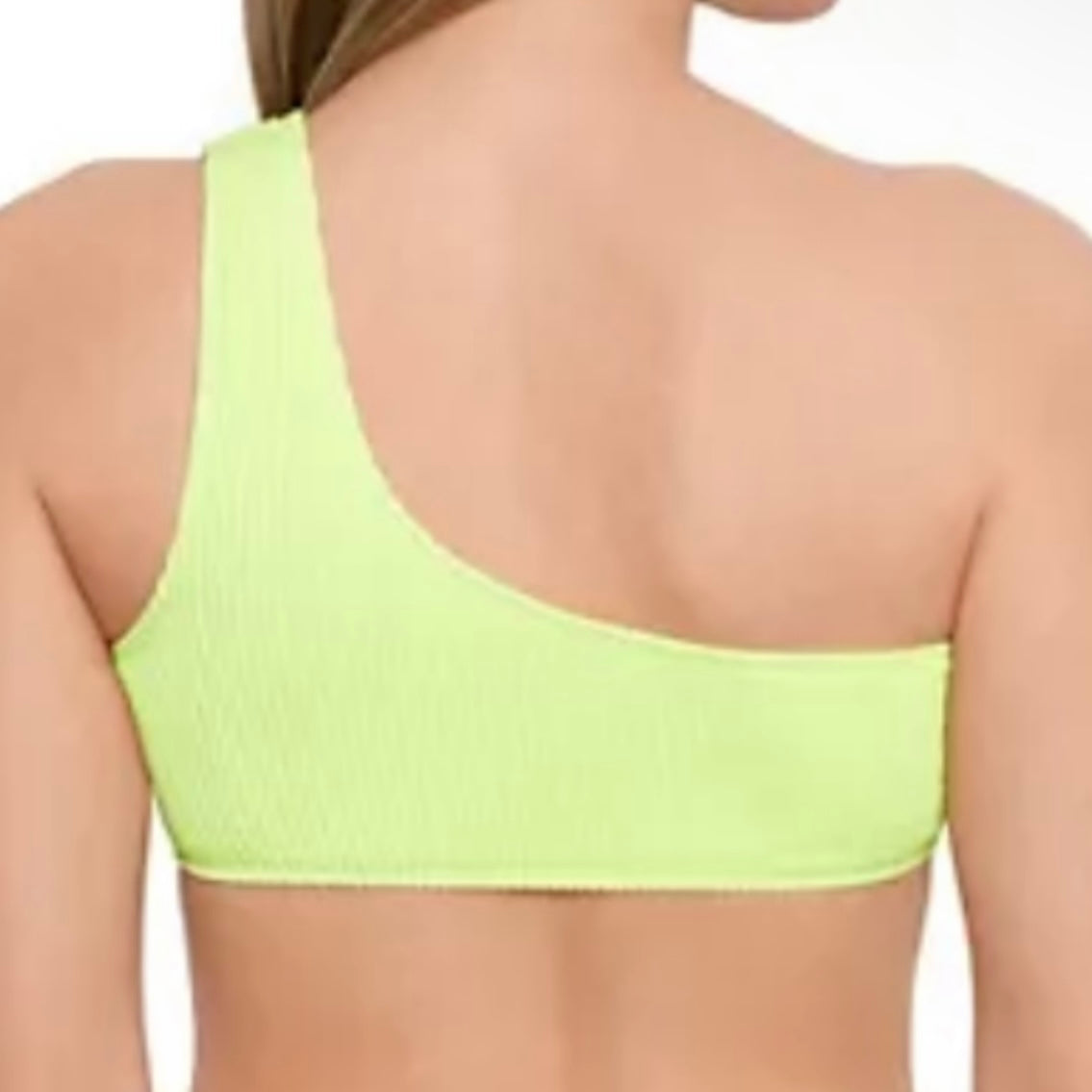 Sandy Ribbed One-Shoulder Citron Yellow Size M Bikini Top Women's Swimwear