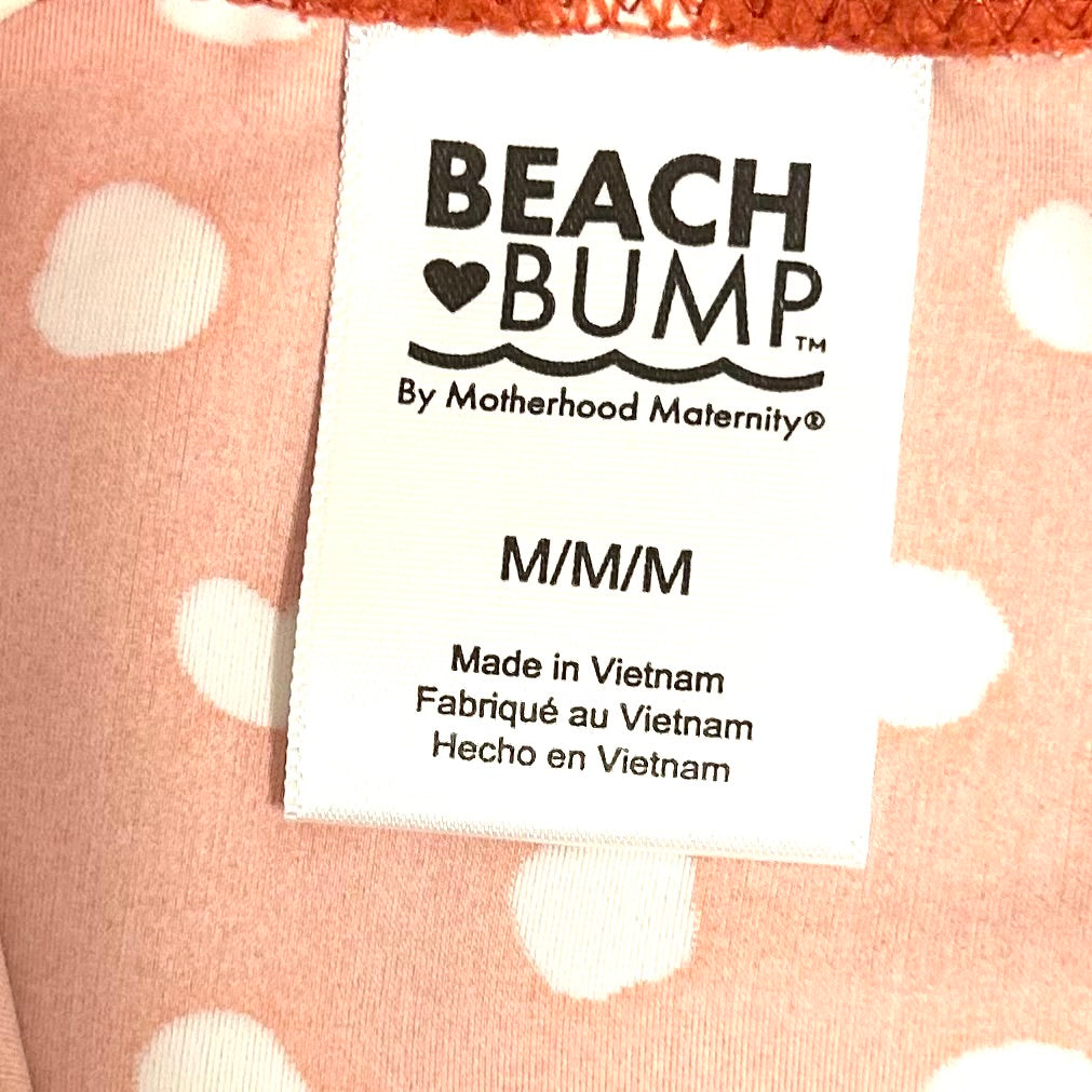 Bikini 2 Piece Set Top/Bottom Orange/White Maternity Size M Women's Swimwear