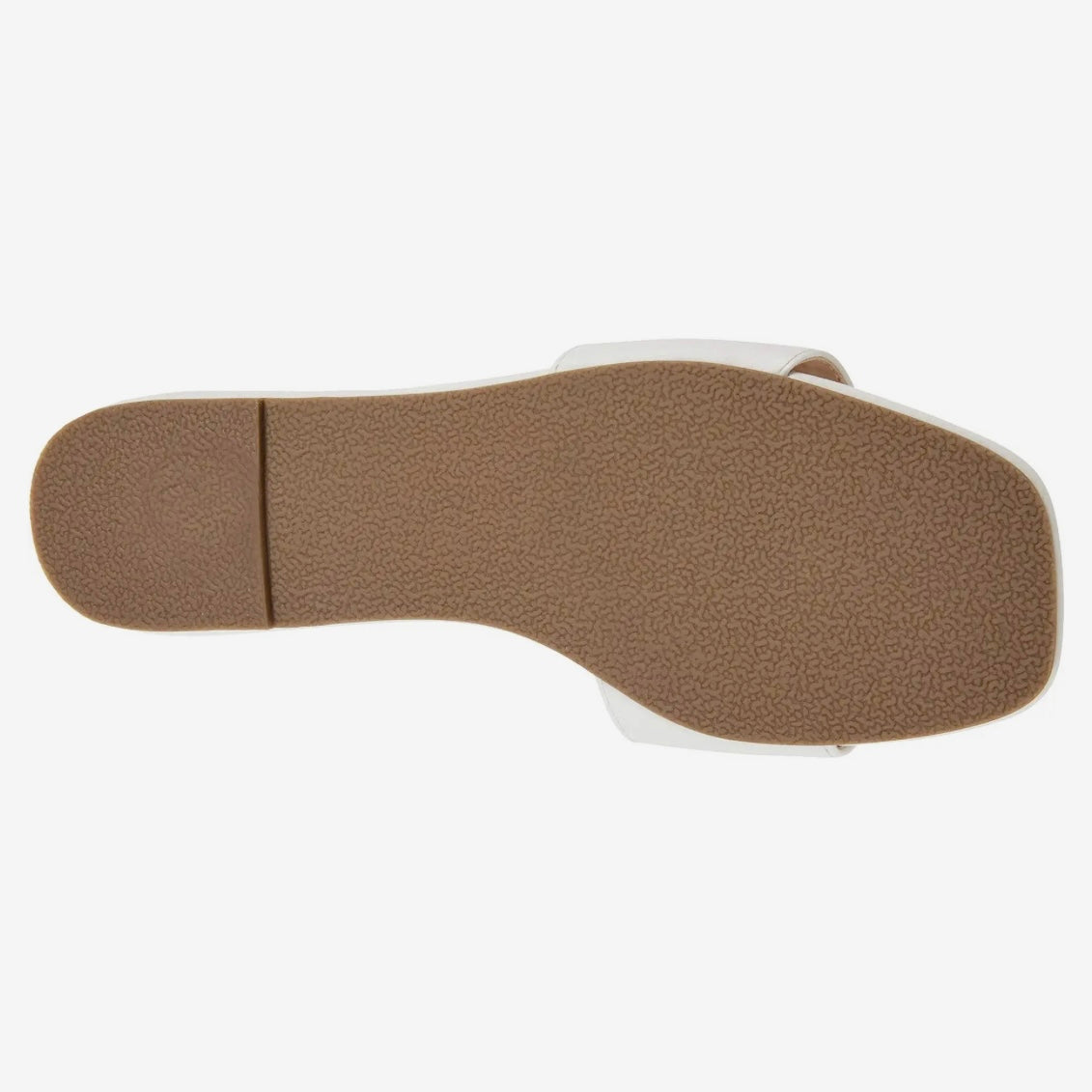 LEONIE White Slide Square Open Toe Size 6 Women's Flats Sandals