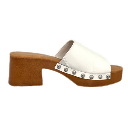 HILLY Slip-On Studded Platform Slide Sandals