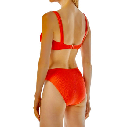 Bikini Set Textured Logo Ring Bralette High-Leg Bottom Swimwear