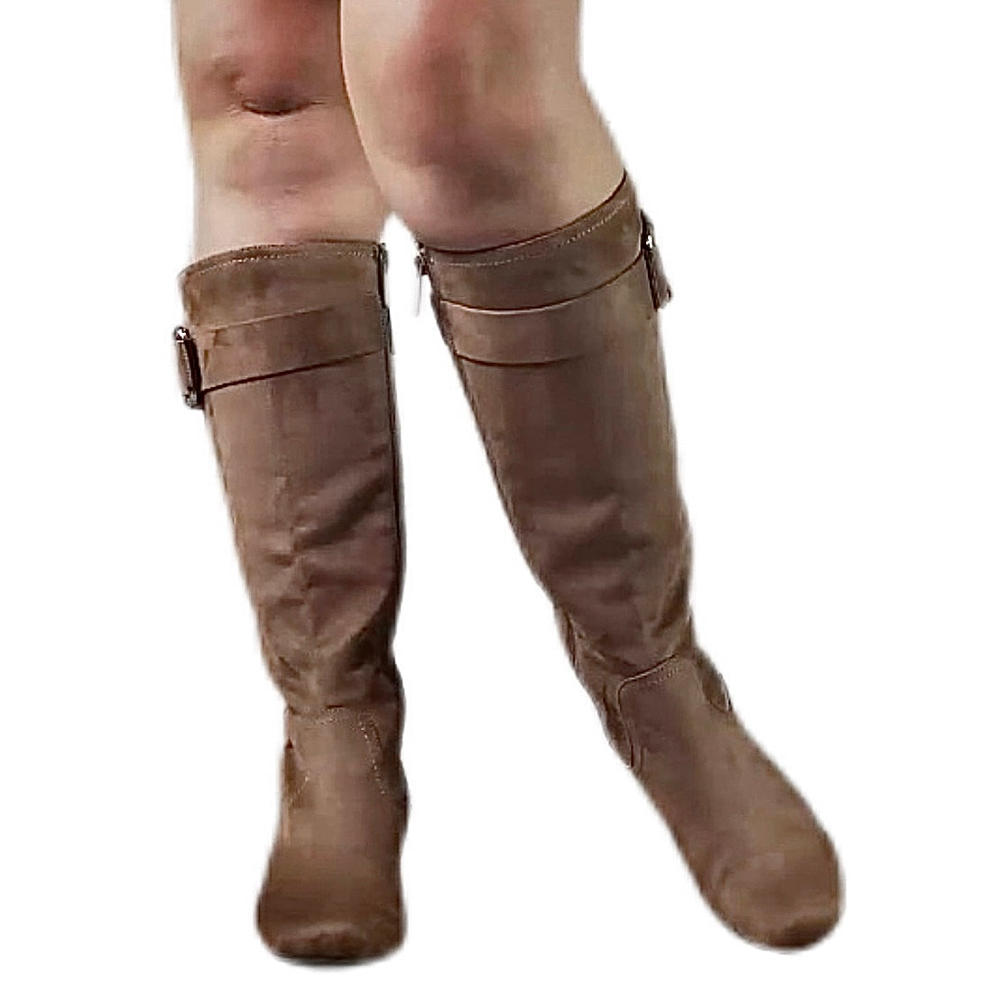 Women's GENIA Memory Foam Wide Calf Knee High Wedge Boots