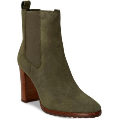 MYLAH Classic Olive Size 5.5 Block Heels Bootie Women's Ankle Boot