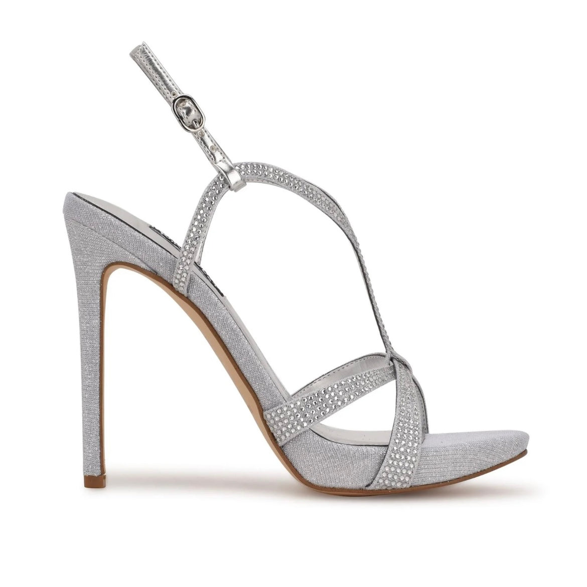 ULLIY Strappy Dress Sandals Silver Women's Shoes