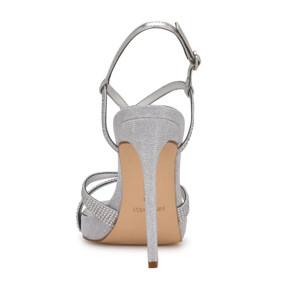 ULLIY Strappy Dress Sandals Silver Women's Shoes