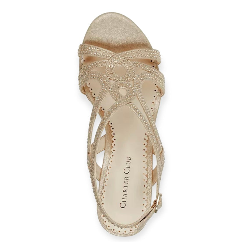 KELSAH Light Gold Wedge Heels Size 5 Women's Sandals